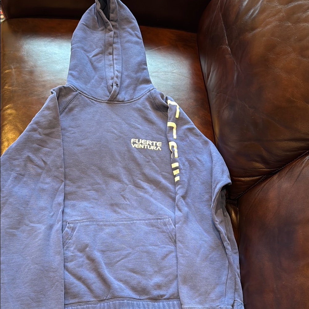 Unisex Blue Fuerte Ventura Hoodie. Made in Italy
